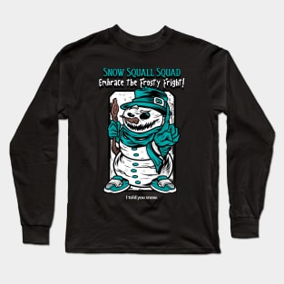 snow squall, global warming, snow man Long Sleeve T-Shirt